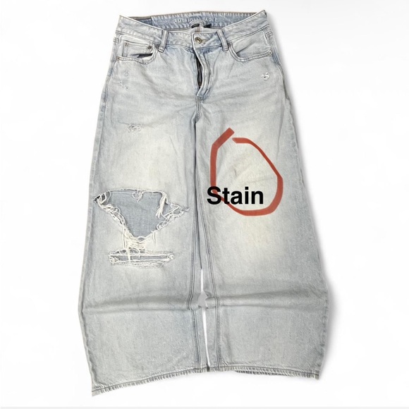 American Eagle Super High-Rise Baggy Wide Leg Ankle Jeans - 4 SHORT - Picture 2 of 7